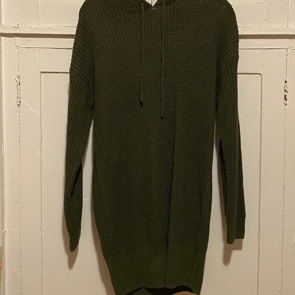 Dark green sweater dress